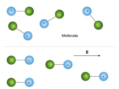 polarização do material dielétrico