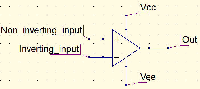 Operational amplifier diagram.